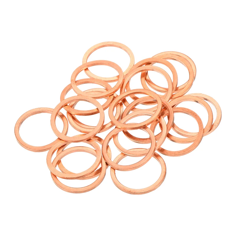 22 Pcs Flat Copper Washers 18x22x1.5mm Copper Flat Sealing Ring Washers