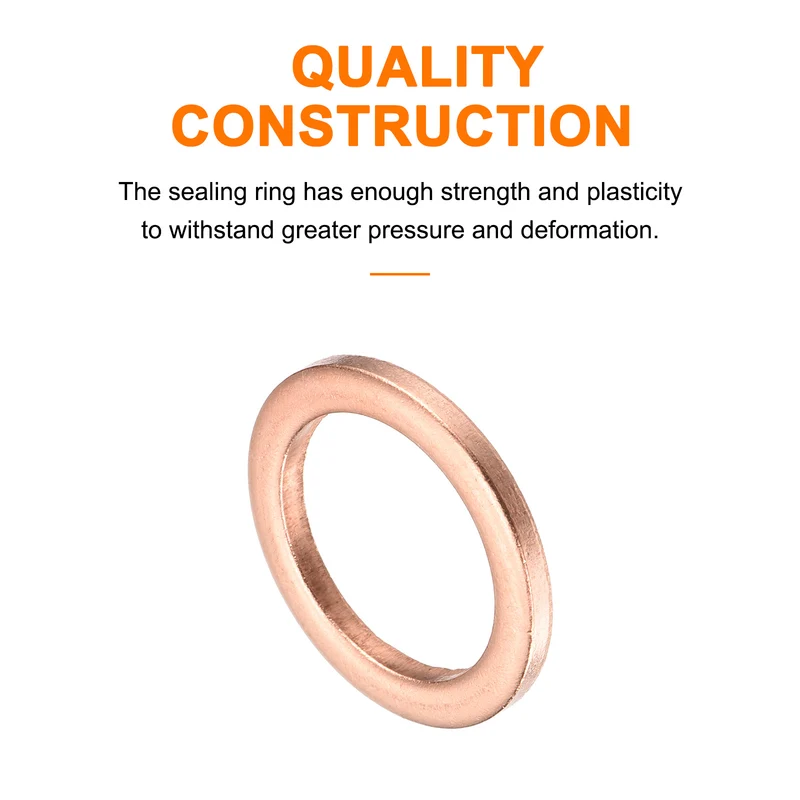 12 Pcs Flat Copper Washers 16x22x2mm Copper Flat Sealing Ring Washers