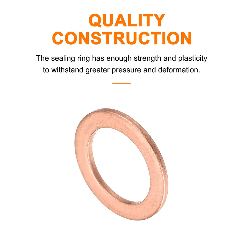 22 Pcs Flat Copper Washers 15x22x1.5mm Copper Flat Sealing Ring Washers
