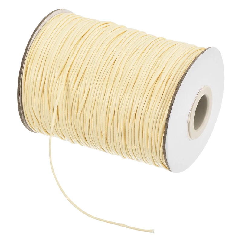 Beige 1mm Waxed Cord 175 Yard Wax Bead Thread String for Jewelry Making