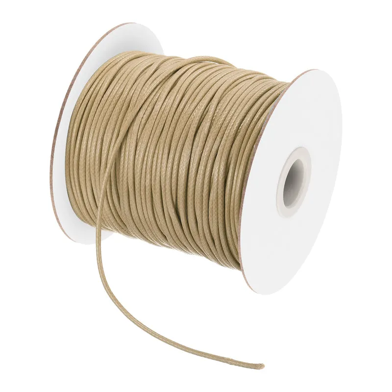 Khaki 3mm Waxed Cord 44 Yard Wax Bead Thread String for Jewelry Making