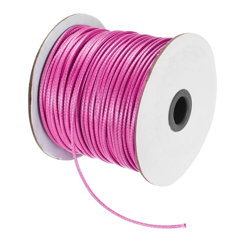 Light Rose Red 2.5mm Waxed Cord 87 Yard Wax Bead Thread String for Jewelry