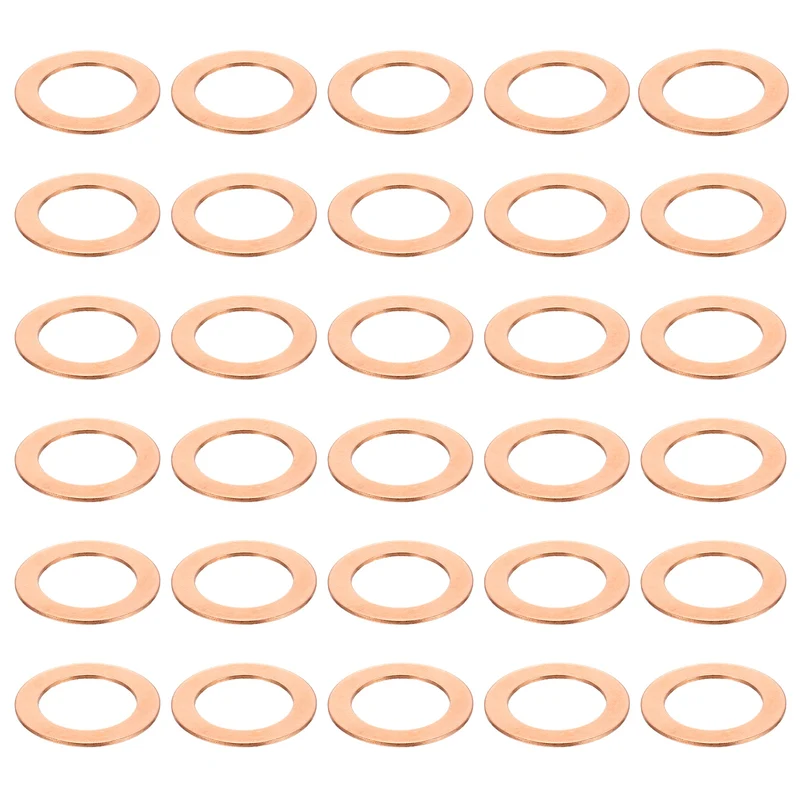 52 Pcs Flat Copper Washers, 20x30x1mm Copper Flat Sealing Crush Ring Washers