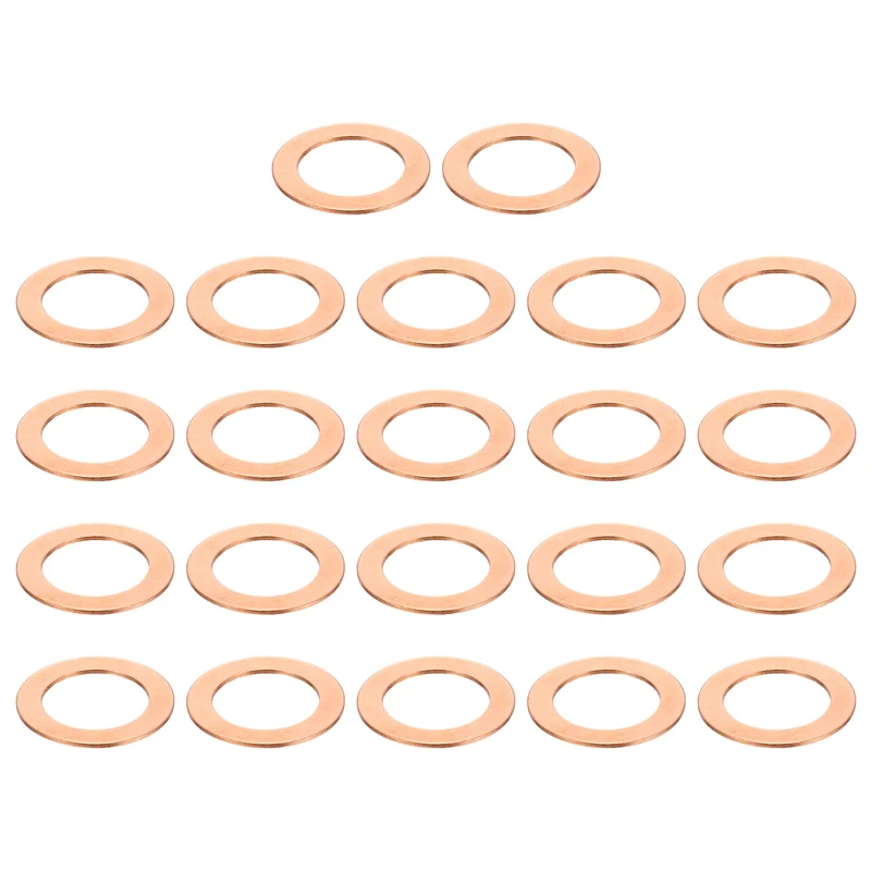 22 Pcs Flat Copper Washers, 20x30x1mm Copper Flat Sealing Crush Ring Washers