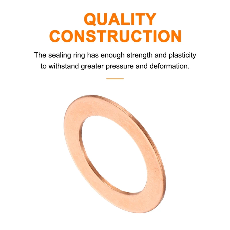 22 Pcs Flat Copper Washers, 20x30x1mm Copper Flat Sealing Crush Ring Washers