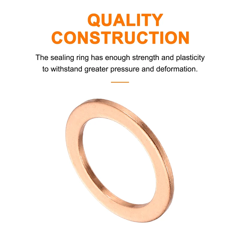 12 Pcs Flat Copper Washers, 19x25x1.5mm Copper Flat Sealing Crush Ring Washers