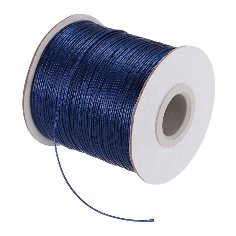Navy Blue 0.5mm Waxed Cord 175 Yard Wax Bead Thread String for Jewelry