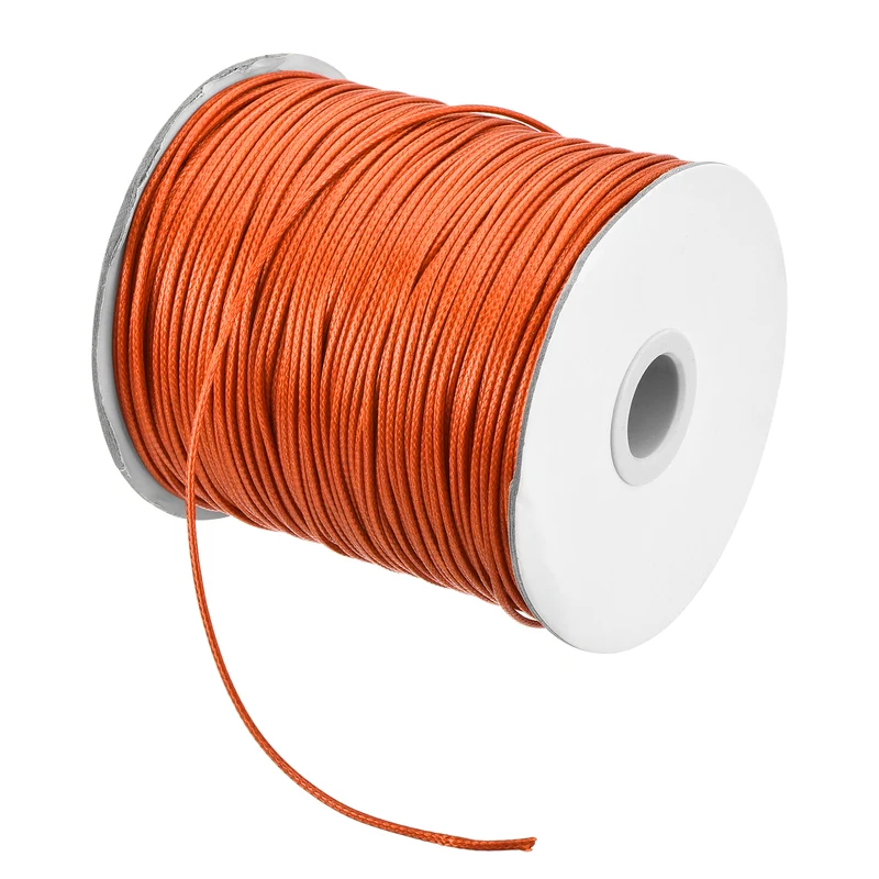Orange 1.5mm Waxed Cord 175 Yard Wax Bead Thread String for Jewelry Making