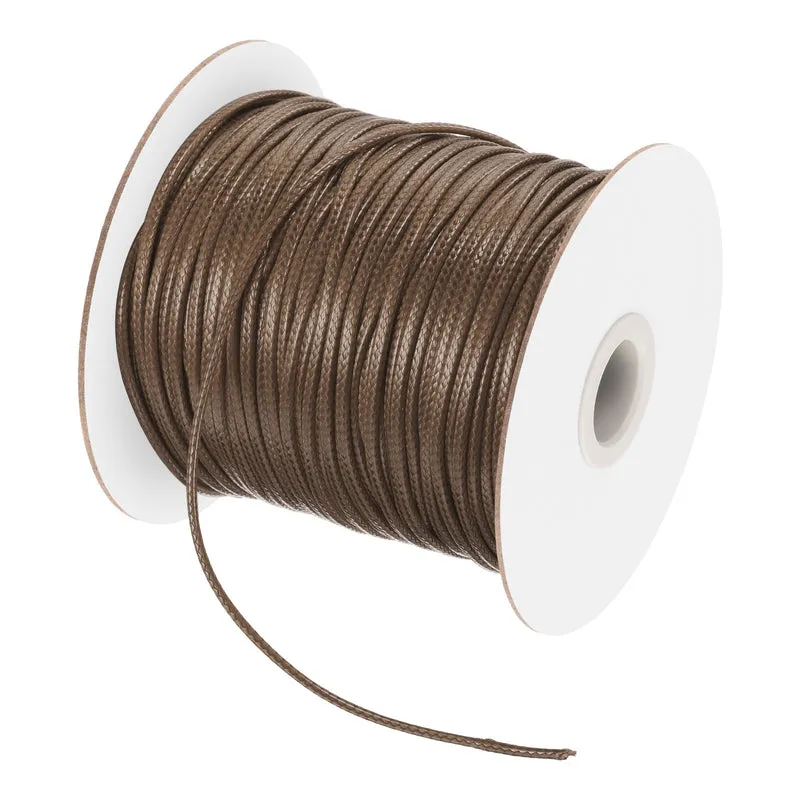 Brown 2mm Waxed Cord 87 Yard Wax Bead Thread String for Jewelry Making
