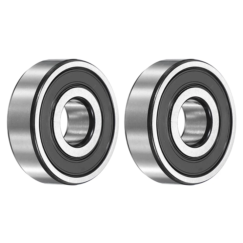 2Pcs 6302-2RS Deep Groove Ball Bearing, 15x42x13 mm Double Rubber Seal Bearing