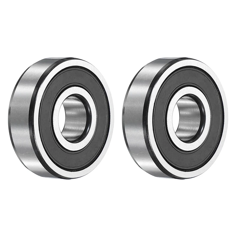 2Pcs 6303-2RS Deep Groove Ball Bearing, 17x47x14 mm Double Rubber Seal Bearing