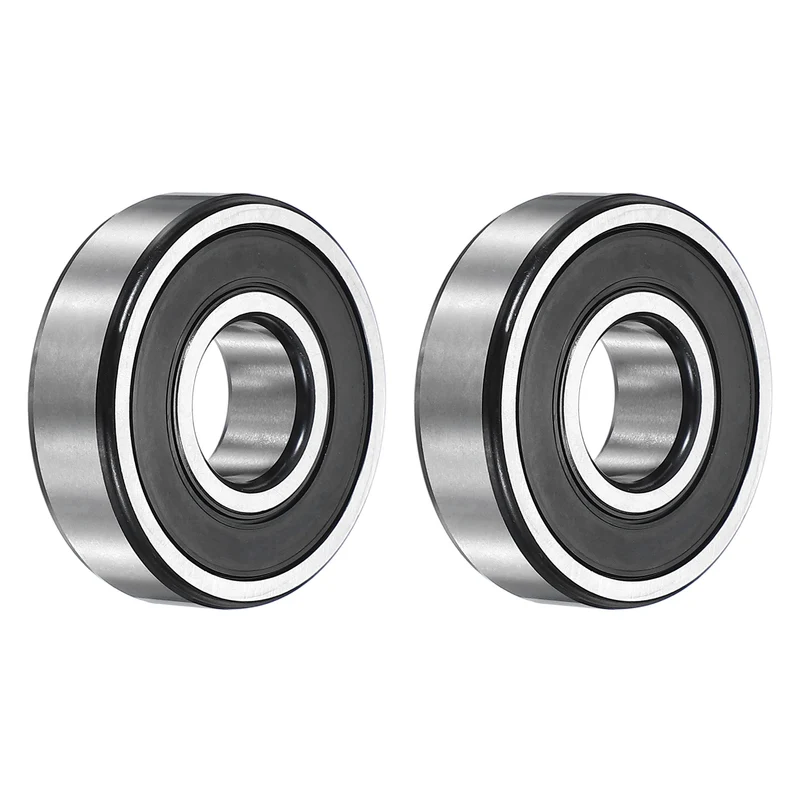 2Pcs 6304-2RS Deep Groove Ball Bearing, 20x52x15 mm Double Rubber Seal Bearing