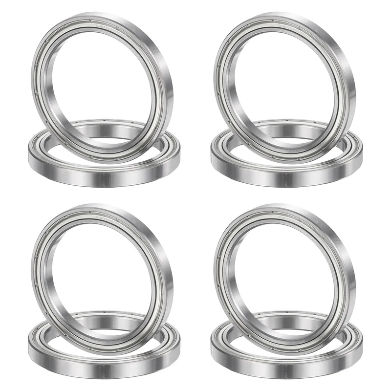 8Pcs 6810ZZ 50mmx65mmx7mm Metal Shielded Deep Groove Ball Bearing, Silver