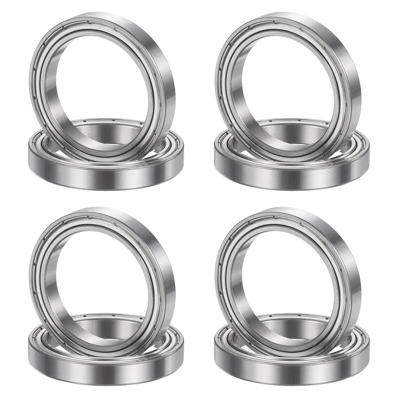 8Pcs 6807ZZ 35mmx47mmx7mm Metal Shielded Deep Groove Ball Bearing, Silver