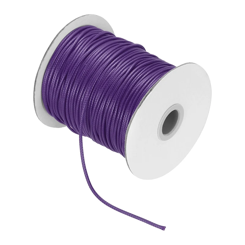 Waxed Cord 3.5mm Waxed Thread 44 Yard Wax String Leather Cord (Dark Purple)