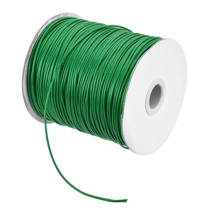 Dark Green 1.5mm Waxed Cord 175 Yard Wax Bead Thread String for Jewelry Making