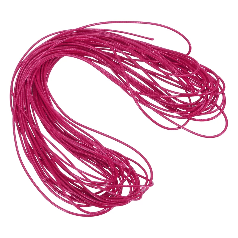 Rose Red 1mm Waxed Cord 11 Yard Wax Bead Thread String for Jewelry Make