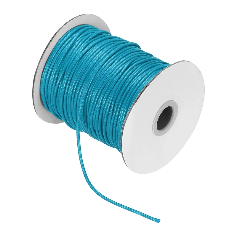 Waxed Cord 3.5mm Waxed Thread 44 Yard Wax String Leather Cord (Peacock Blue)