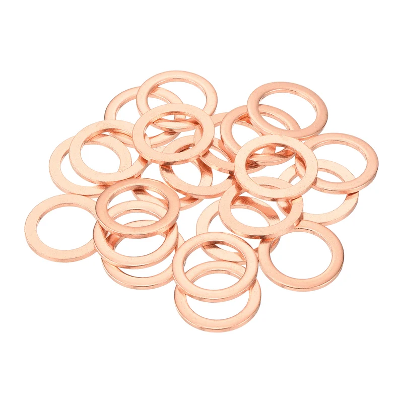 22 Pcs Flat Copper Washers 14x20x1.5mm Copper Flat Sealing Ring Washers