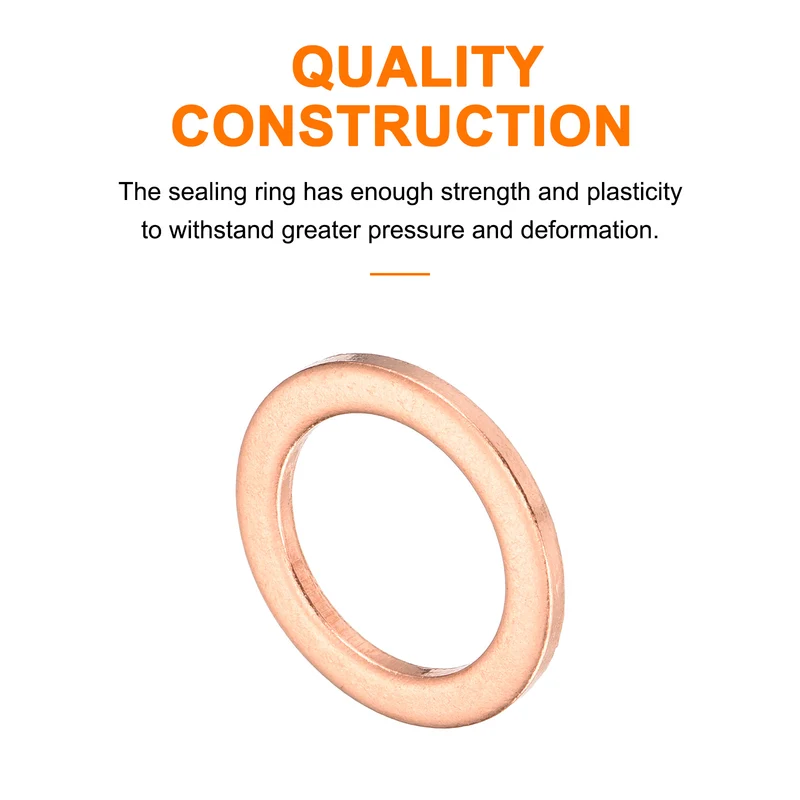22 Pcs Flat Copper Washers 14x20x1.5mm Copper Flat Sealing Ring Washers