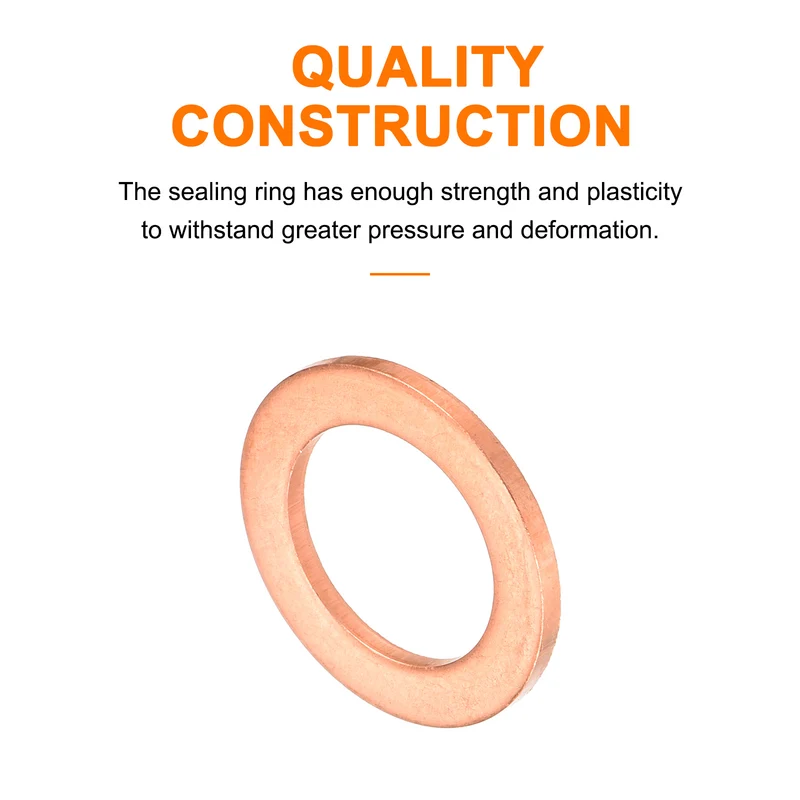 12 Pcs Flat Copper Washers 13x20x1.5mm Copper Flat Sealing Ring Washers