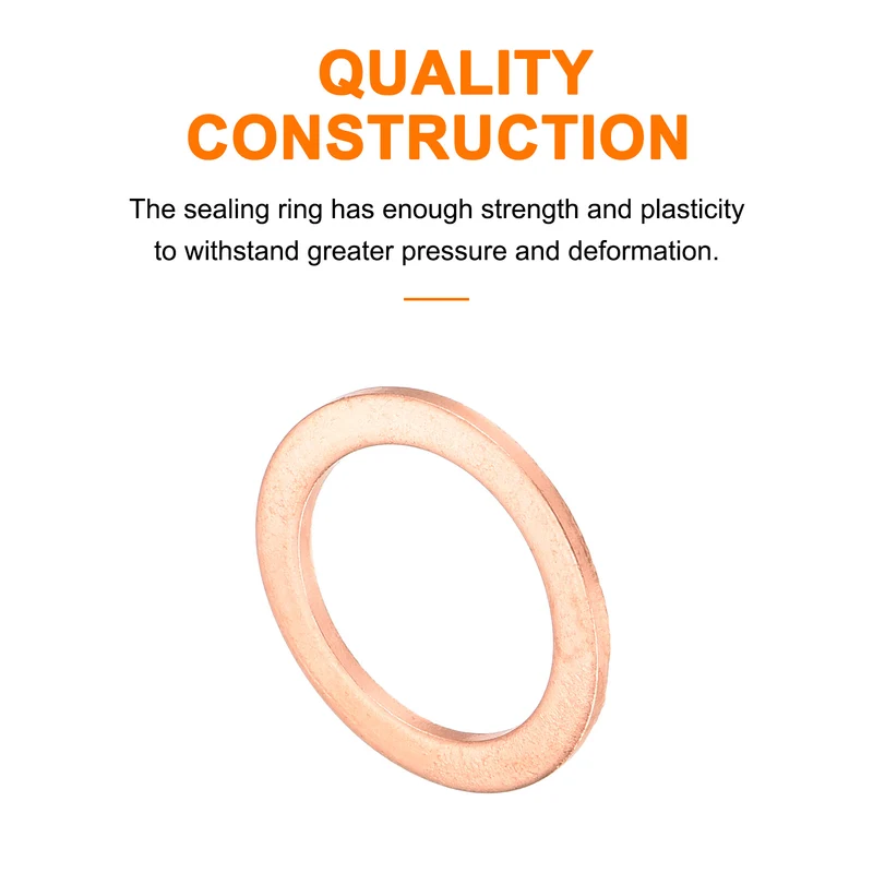 22 Pcs Flat Copper Washers 13x18x1mm Copper Flat Sealing Ring Washers