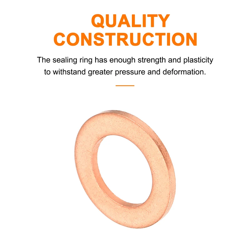 12 Pcs Flat Copper Washers 12x20x1.5mm Copper Flat Sealing Ring Washers