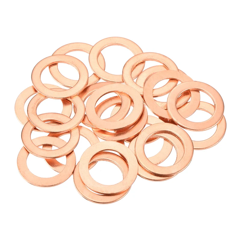22 Pcs Flat Copper Washers 12x18x1mm Copper Flat Sealing Ring Washers