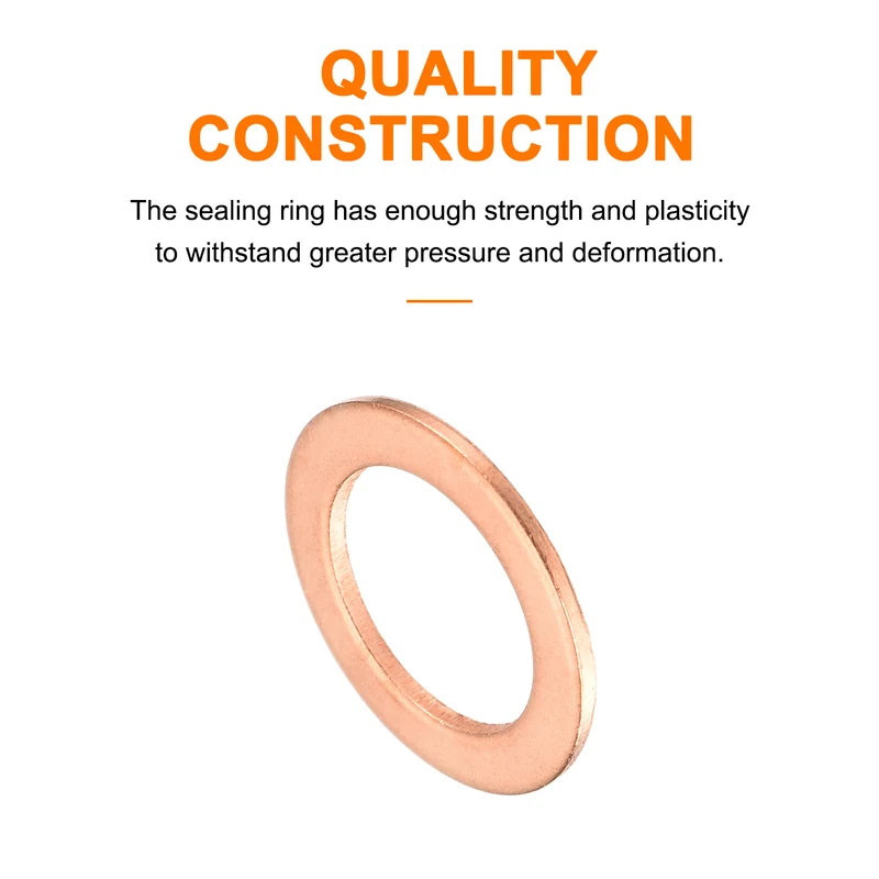 22 Pcs Flat Copper Washers 12x18x1mm Copper Flat Sealing Ring Washers