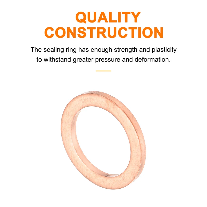12 Pcs Flat Copper Washers 12x17x1.5mm Copper Flat Sealing Ring Washers