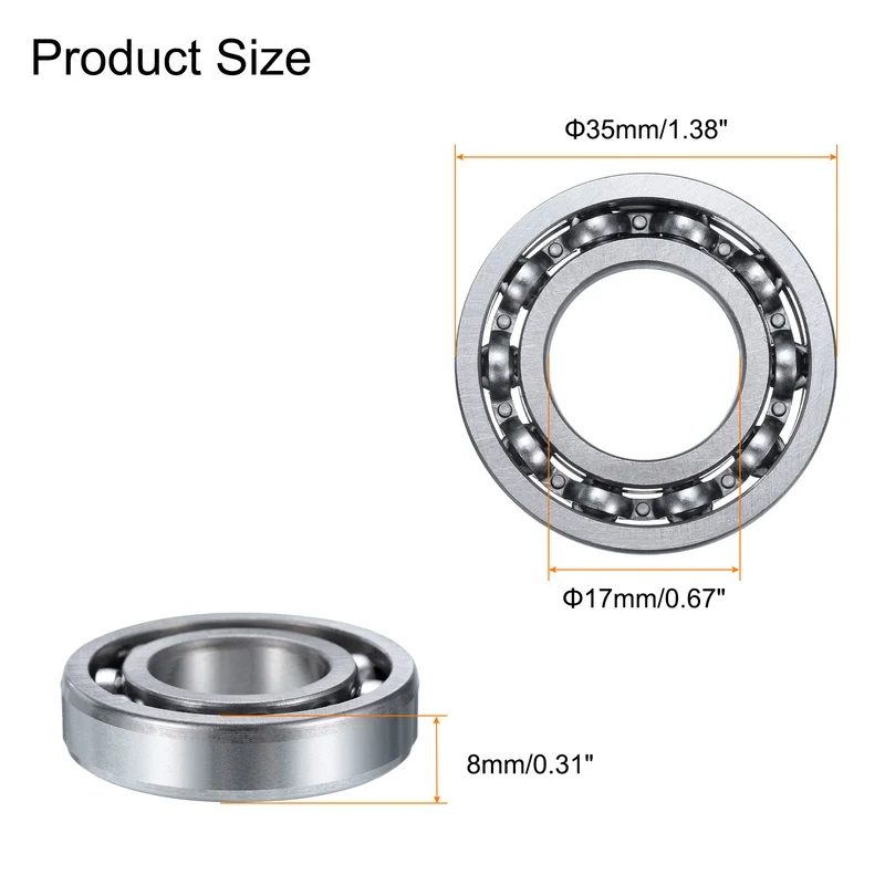 4 Pcs 16003 Deep Groove Ball Bearing, 18x35x8 mm Double Sealed Bearing Z0