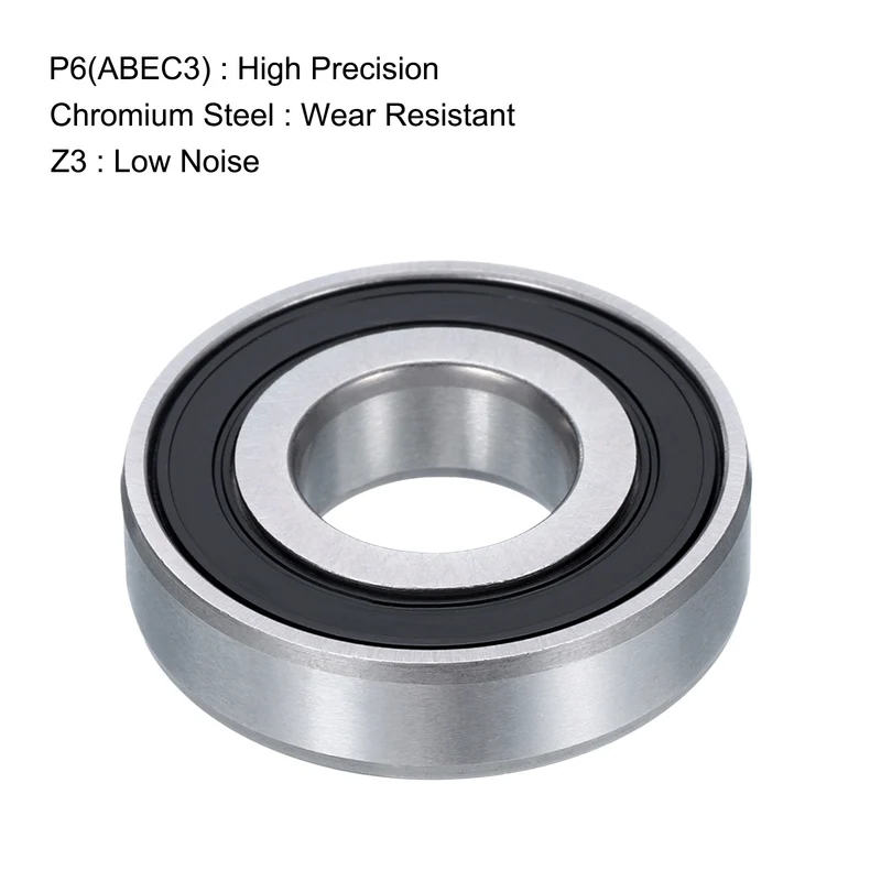 4 Pcs 16005-2RS Deep Groove Ball Bearing, 25mm x 47mm x 8mm High Carbon Chrome Steel Z3 Double Rubber Sealed Bearing (ABEC3)