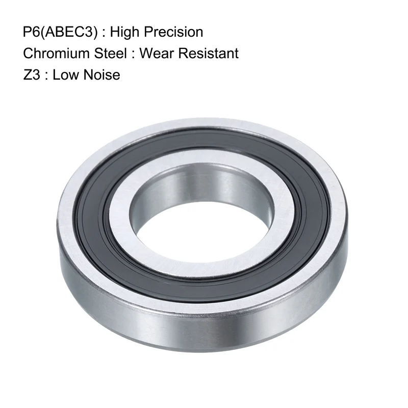 4 Pcs 16004-2RS Deep Groove Ball Bearing, 20x42x8 mm Double Sealed Bearing Z3