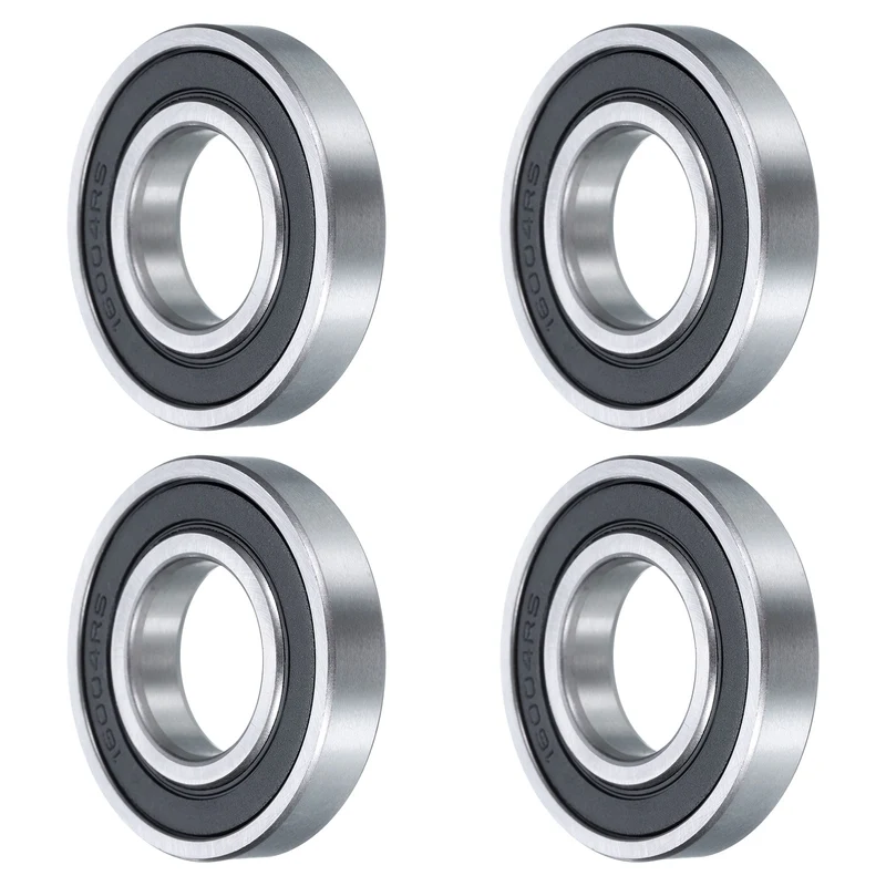 4 Pcs 16004-2RS Deep Groove Ball Bearing, 20x42x8 mm Double Sealed Bearing Z0