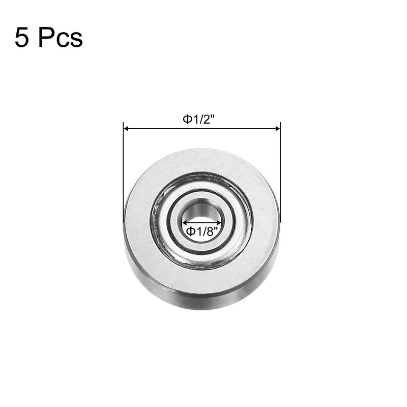 R2AZZ Deep Groove Ball Bearing 5pcs 1/8"x1/2"x11/64" Z1 Double Steel Shielded