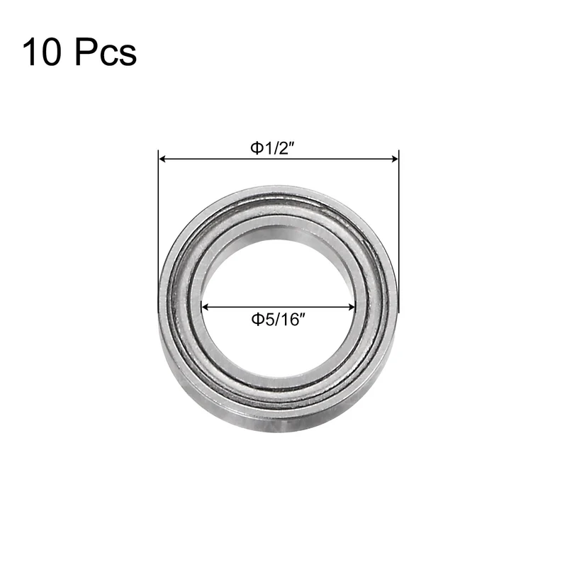 R1810ZZ Deep Groove Ball Bearing 10pcs 5/16"x1/2"x5/32" Z2 Double Steel Shielded