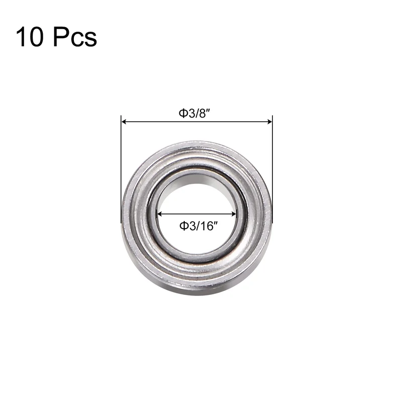 R166ZZ Deep Groove Ball Bearing 10pcs 3/16"x3/8"x1/8" Z1 Double Iron Shielded