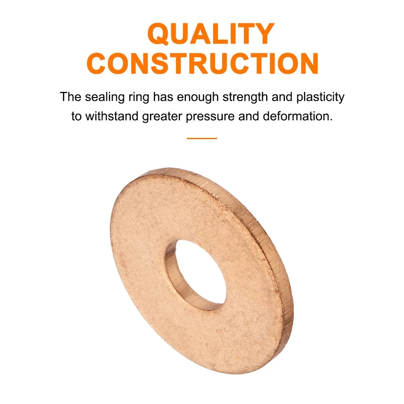 30 Pcs Flat Copper Washers, 6x18x1.5mm Copper Flat Sealing Crush Ring Washers