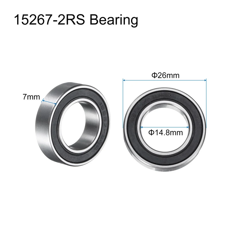4pcs 15267-2RS Deep Groove Ball Bearings 15x26x7mm Chrome-Steel Bearing