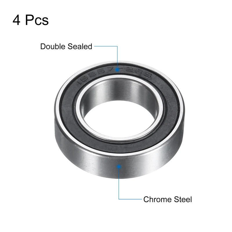 4pcs 15267-2RS Deep Groove Ball Bearings 15x26x7mm Chrome-Steel Bearing