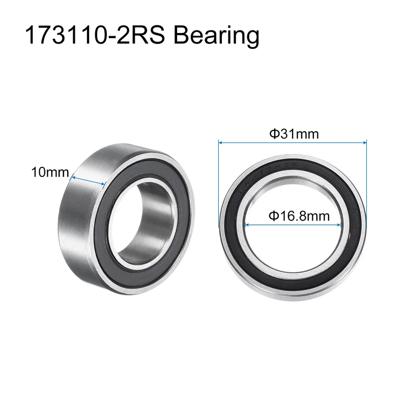 4pcs 173110-2RS Deep Groove Ball Bearings 17x31x10mm Chrome-Steel Bearing