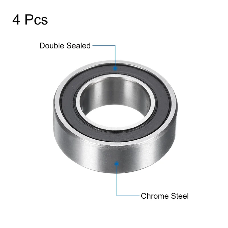 4pcs 173110-2RS Deep Groove Ball Bearings 17x31x10mm Chrome-Steel Bearing