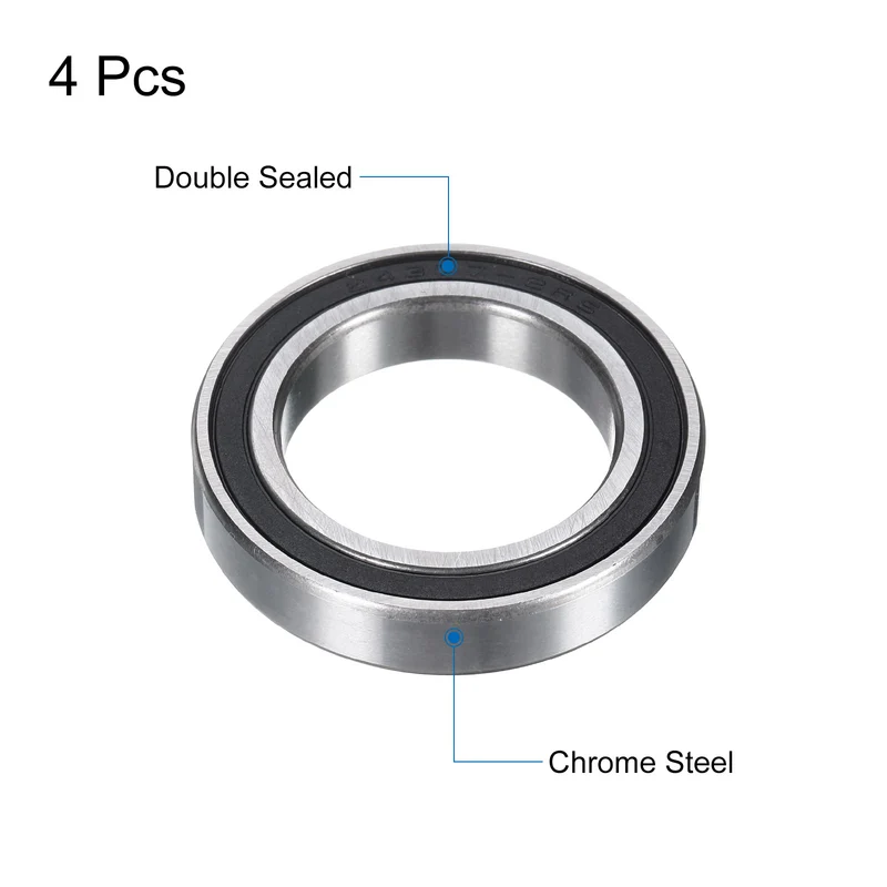 4pcs 24377-2RS Deep Groove Ball Bearings 24x37x7mm Chrome-Steel Bearing