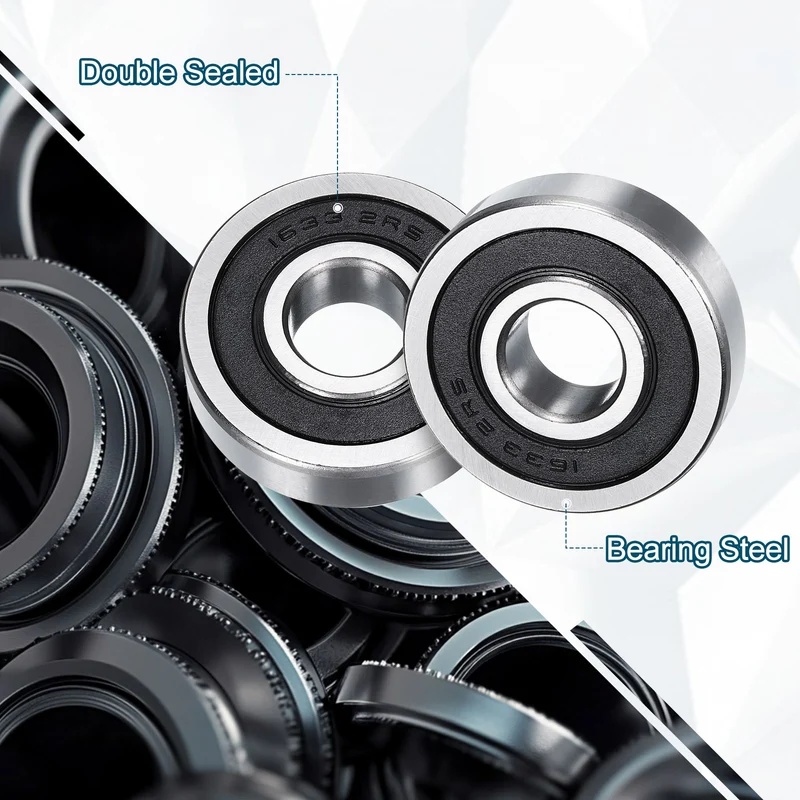 4pcs 1633-2RS Deep Groove Ball Bearing 16mm x 44mm x 13mm Z2 Double Rubber