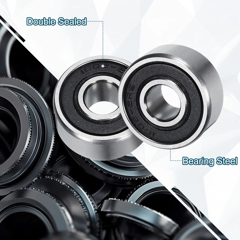 1602-2RS Deep Groove Ball Bearing, 4pcs, 6mm x 18mm x 8mm, Z2 Double Rubber