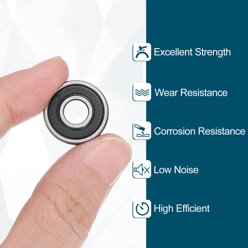1602-2RS Deep Groove Ball Bearing, 4pcs, 6mm x 18mm x 8mm, Z2 Double Rubber