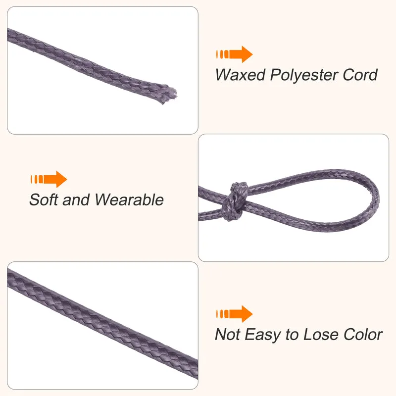Dark Purple 2.5mm Waxed Cord 87 Yard Wax Bead Thread String for Jewelry Making