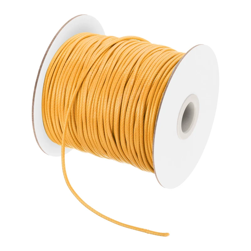 Yellow 2mm Waxed Cord 87 Yard Wax Bead Thread String for Jewelry Making
