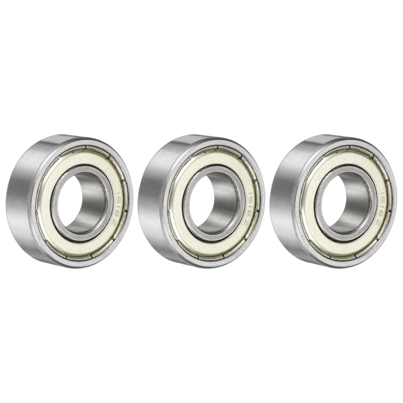 3Pcs 1616ZZ Deep Groove Ball Bearing 1/2" x 1-1/8" x 3/8" Sealed Bearing