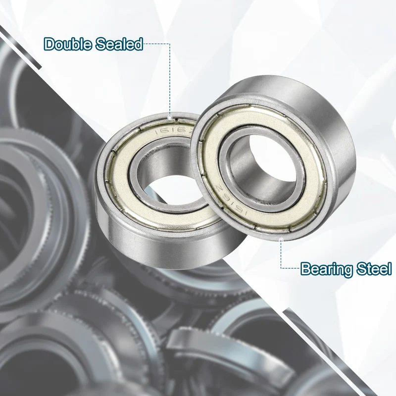 3Pcs 1616ZZ Deep Groove Ball Bearing 1/2" x 1-1/8" x 3/8" Sealed Bearing